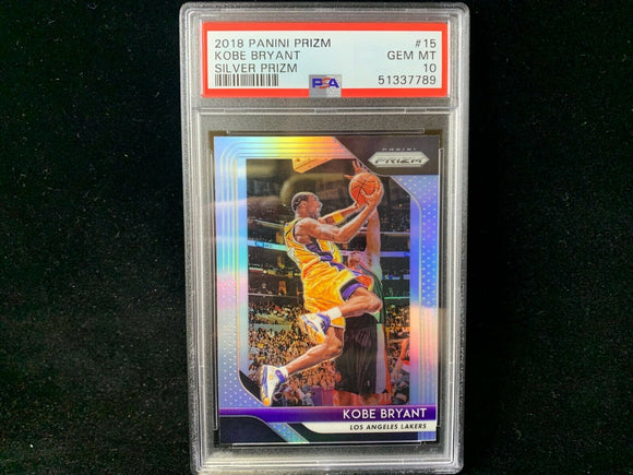 2018-19 PRIZM KOBE BRYANT #15 SILVER PSA 10 GEM MT