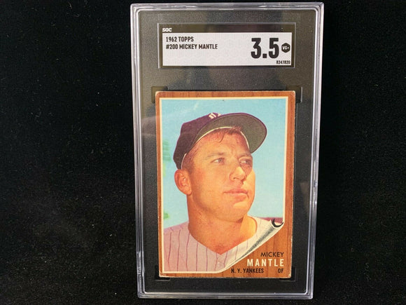 1962 TOPPS MICKEY MANTLE #200 SGC 3.5 VG+