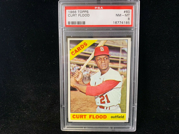 1966 TOPPS CURT FLOOD #60 PSA 8 NM-MT