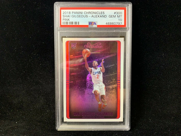 2018-19 Chronicles Studio Shai Gilgeous-Alexander #300 Rookie RC Pink PSA 10 Gem MT