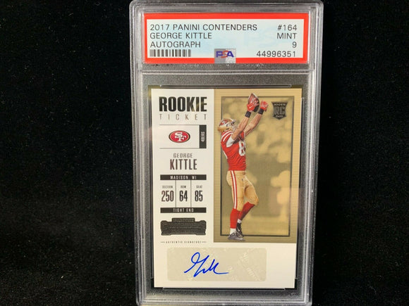 2017 CONTENDERS GEORGE KITTLE #164 ROOKIE AUTO PSA 9 MINT