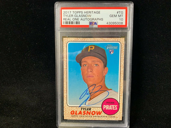 2017 HERITAGE TYLER GLASNOW REAL ONE AUTOGRAPHS ROOKIE PSA 10 GEM MT