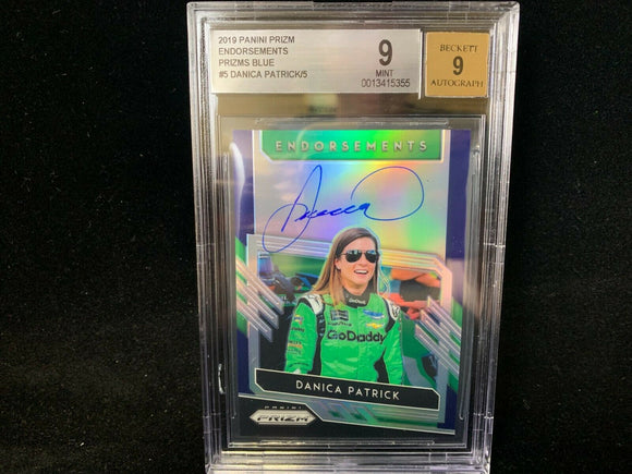 2019 PRIZM DANICA PATRICK ENORSEMENTS PRIZMS BLUE AUTO 4/5 BGS 9 9 AUTO