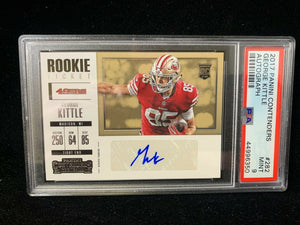 2017 CONTENDERS GEORGE KITTLE #282 VARIATION ROOKIE AUTO PSA 9 MINT