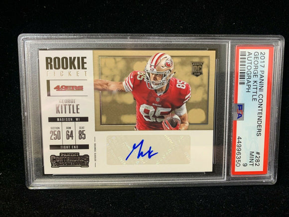 2017 CONTENDERS GEORGE KITTLE #282 VARIATION ROOKIE AUTO PSA 9 MINT